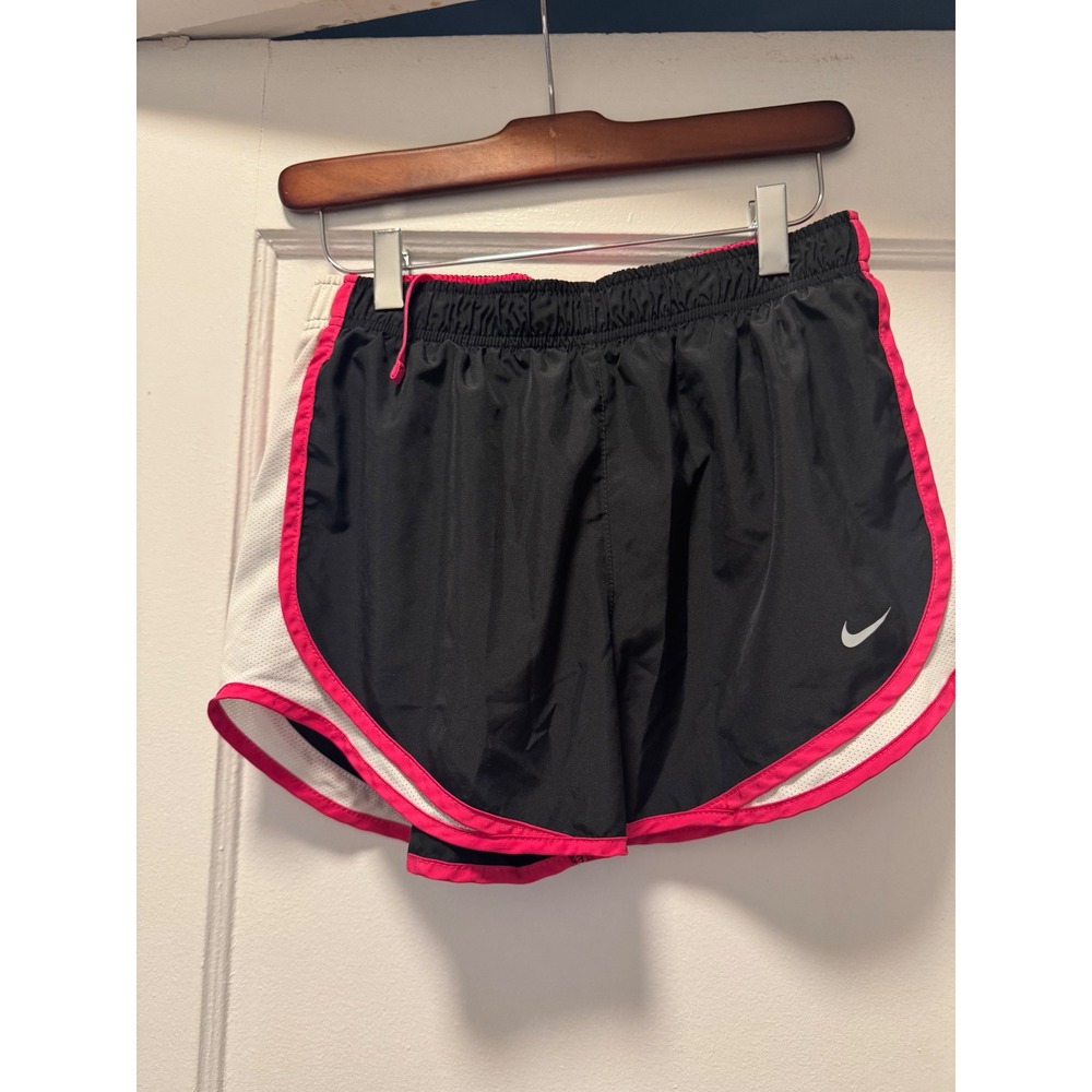 Nike Dri-FIT Tempo Running Shorts Womens‎ Medium Black Pink White Athletic Gym